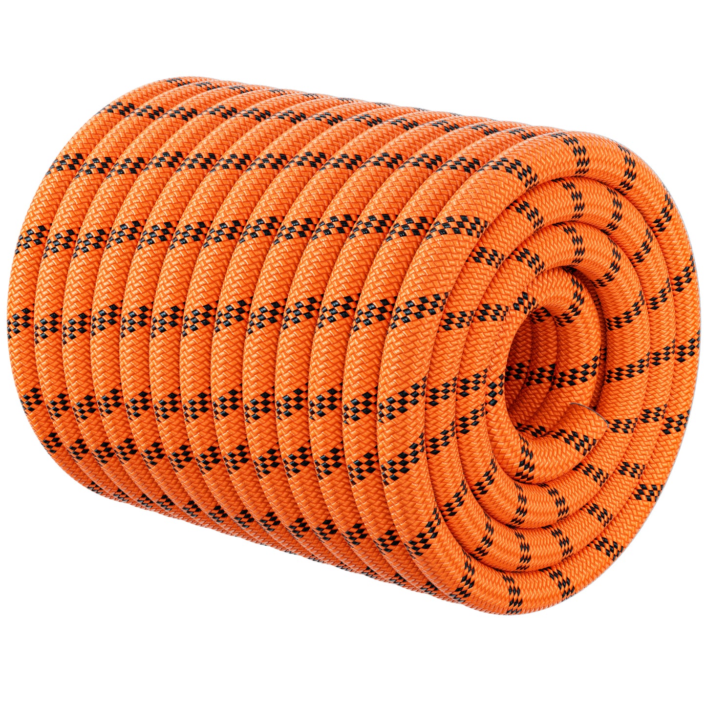 Double Braided Arborist Rigging Rope - 3/8 in X 100 ft 48 Strands Outdoor Pulling Heavy Duty Polyester Bull Rope for Swing Tree Work Camping Rescue Hiking - Orange
