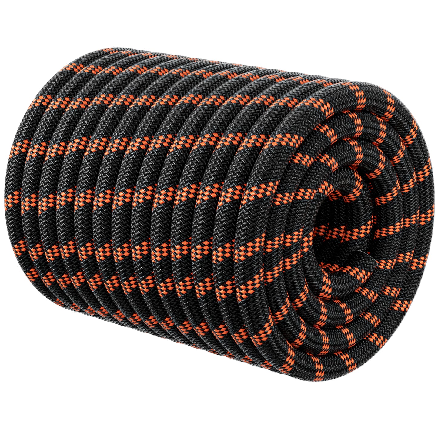 Double Braided Arborist Rigging Rope - 3/8 in X 100 ft 48 Strands Outdoor Pulling Heavy Duty Polyester Bull Rope for Swing Tree Work Camping Rescue Hiking - Orange