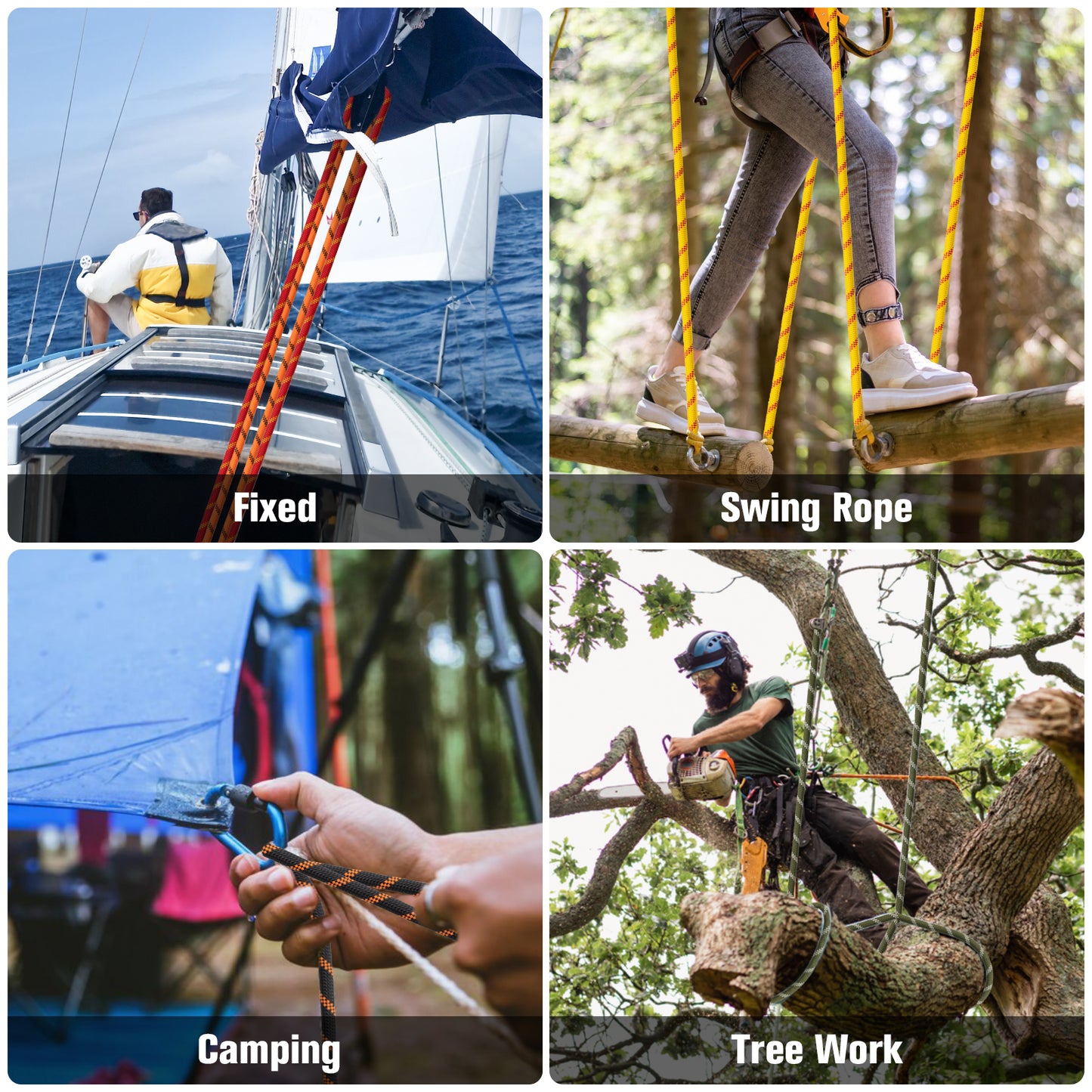 Double Braided Arborist Rigging Rope - 3/8 in X 100 ft 48 Strands Outdoor Pulling Heavy Duty Polyester Bull Rope for Swing Tree Work Camping Rescue Hiking - Orange