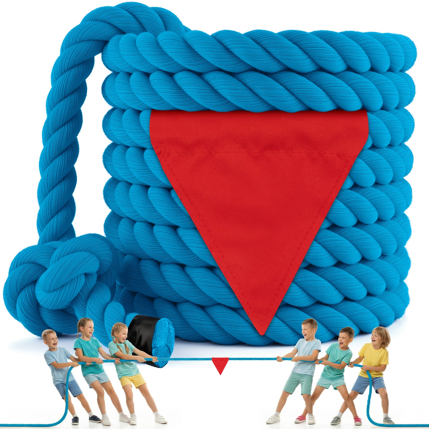 Tug of War Rope for Kids & Adults - 20ft Soft Cotton Outdoor Pulling Rope with Flag for Team Building Activities Field Day Family Reunions Birthday Parties Camping Games- Orange