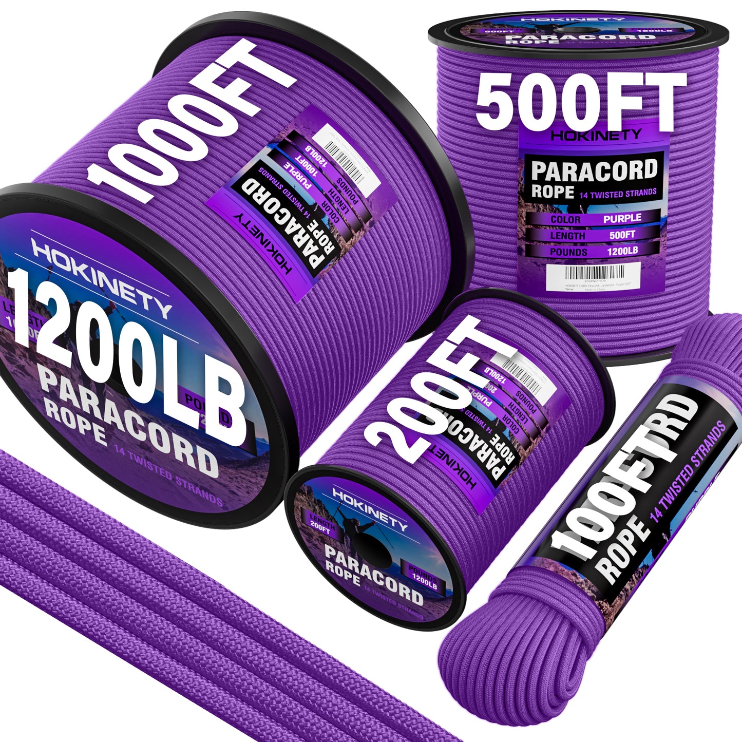 1200 Paracord Rope - 4.4mm 14 Strand Nylon Parachute Spool para Cord Lanyard for Outdoor Camping Survival Utility Tent Crafting DIY Projects Fishing Clothsline Bracelet - ArmyGreen