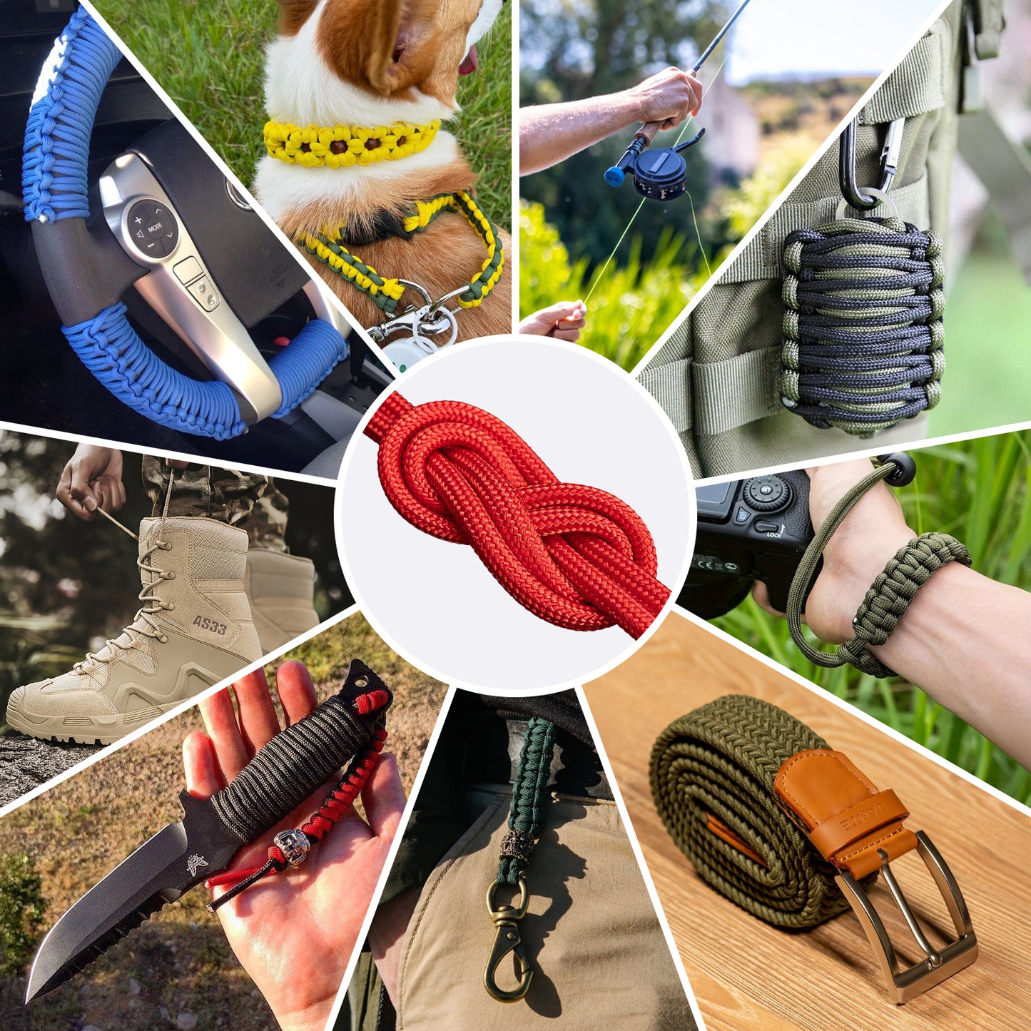 1200 Paracord Rope - 4.4mm 14 Strand Nylon Parachute Spool para Cord Lanyard for Outdoor Camping Survival Utility Tent Crafting DIY Projects Fishing Clothsline Bracelet - ArmyGreen