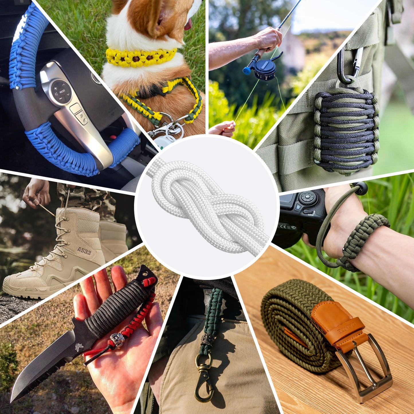 1200 Paracord Rope - 4.4mm 14 Strand Nylon Parachute Spool para Cord Lanyard for Outdoor Camping Survival Utility Tent Crafting DIY Projects Fishing Clothsline Bracelet - ArmyGreen