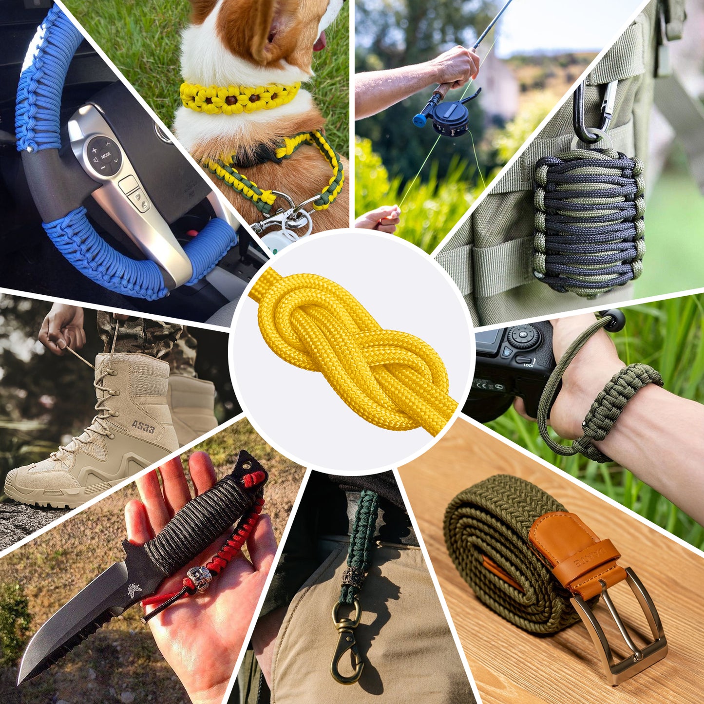 1200 Paracord Rope - 4.4mm 14 Strand Nylon Parachute Spool para Cord Lanyard for Outdoor Camping Survival Utility Tent Crafting DIY Projects Fishing Clothsline Bracelet - ArmyGreen