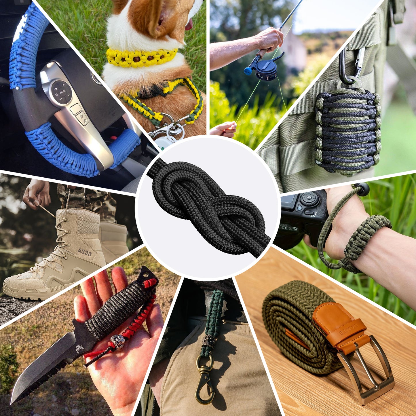 1200 Paracord Rope - 4.4mm 14 Strand Nylon Parachute Spool para Cord Lanyard for Outdoor Camping Survival Utility Tent Crafting DIY Projects Fishing Clothsline Bracelet - ArmyGreen