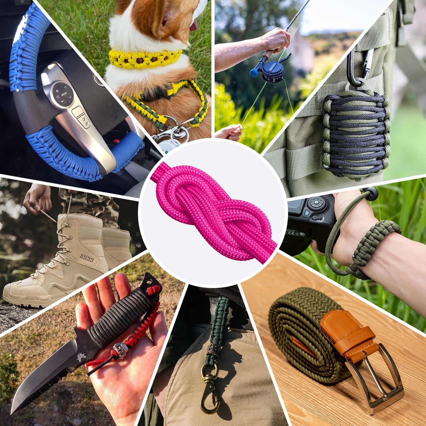 1200 Paracord Rope - 4.4mm 14 Strand Nylon Parachute Spool para Cord Lanyard for Outdoor Camping Survival Utility Tent Crafting DIY Projects Fishing Clothsline Bracelet - ArmyGreen